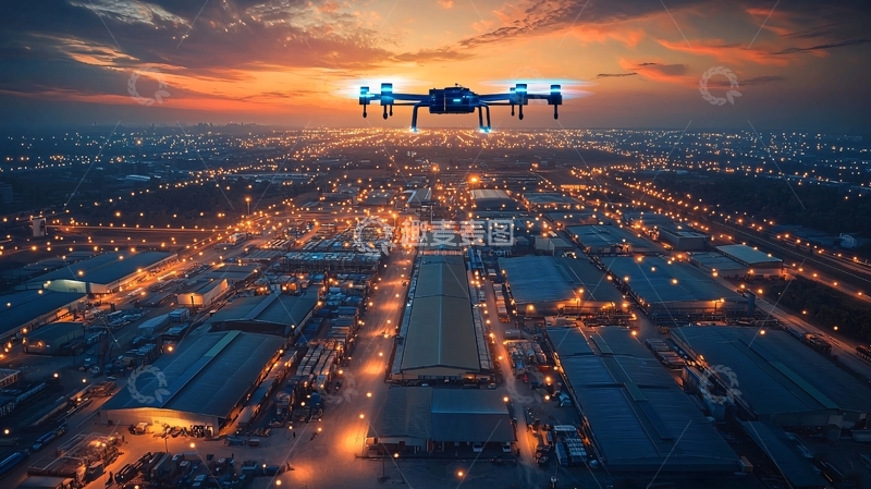 高清大图下载【趣麦麦图】无人机物流平台