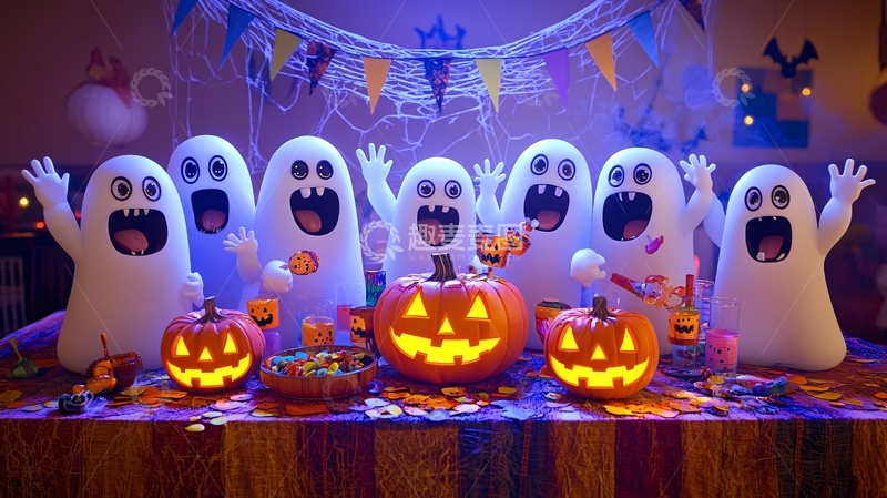 高清大图下载【趣麦麦图】万圣节派对主题装饰场景