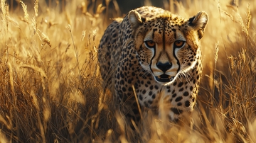 猎豹在草原上的身影