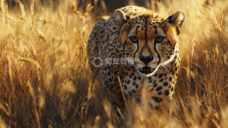高清大图下载【趣麦麦图】猎豹在草原上的身影