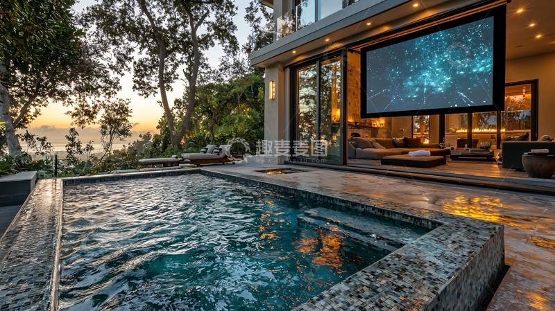 高清大图下载【趣麦麦图】别墅泳池高清图片