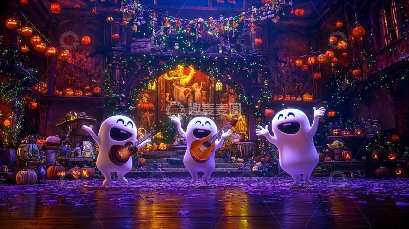 高清大图下载【趣麦麦图】万圣节鬼魂音乐会