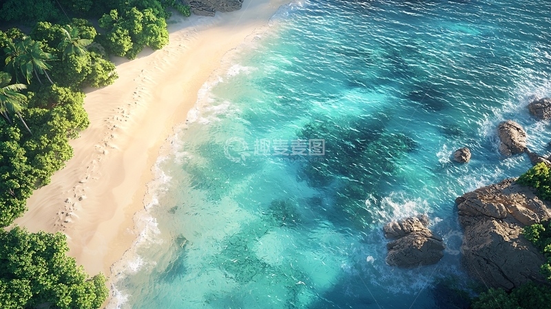 高清大图下载【趣麦麦图】纯净海滩画面