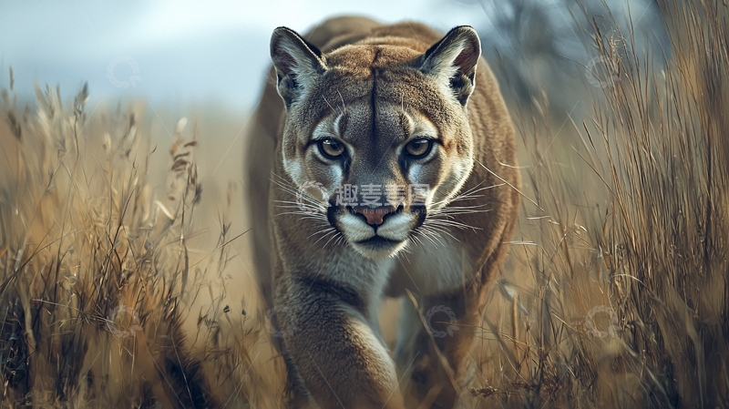 高清大图下载【趣麦麦图】草原上的美洲狮