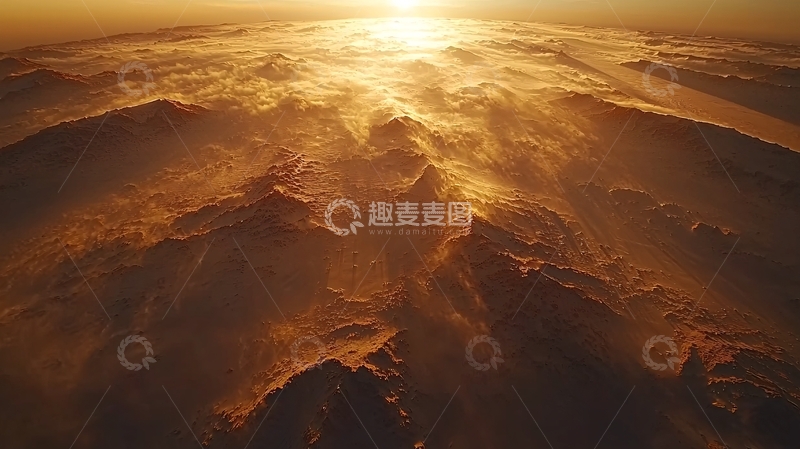 高清大图下载【趣麦麦图】夕阳下的金色沙丘