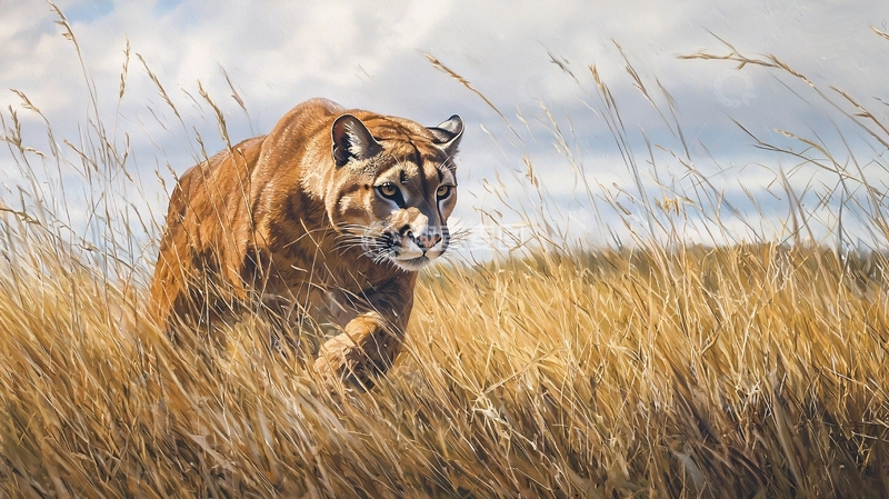 高清大图下载【趣麦麦图】草原上的美洲狮