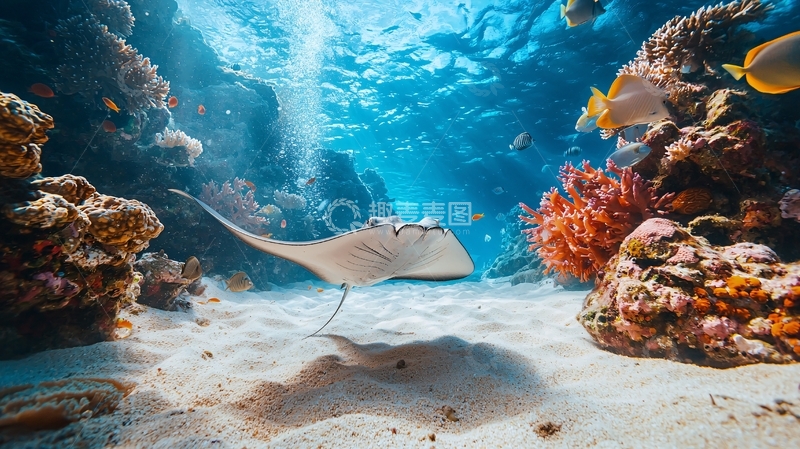 高清大图下载【趣麦麦图】海底珊瑚礁与海鱼的美丽景象
