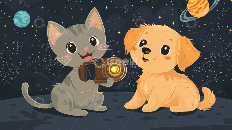 高清大图下载【趣麦麦图】跳跃在灯笼丛中的小猫咪