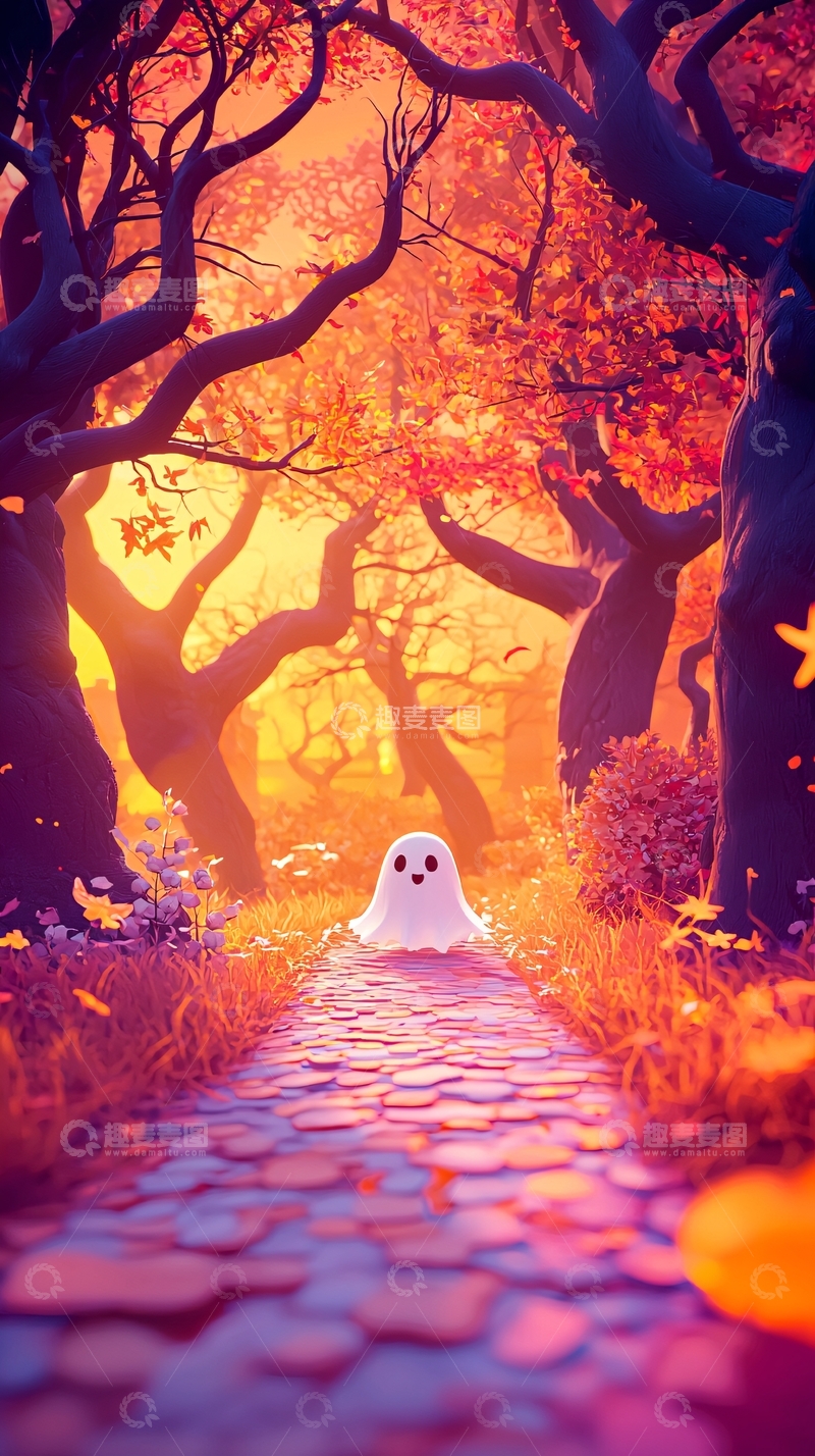 高清大图下载【趣麦麦图】秋日森林中的幽灵
