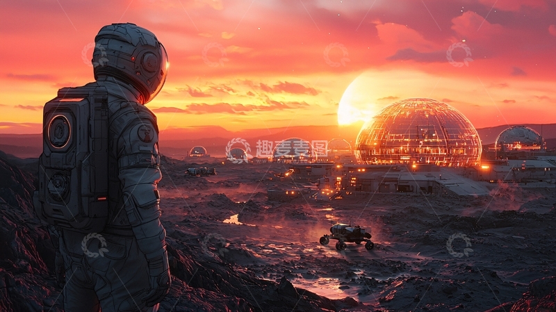高清大图下载【趣麦麦图】科技未来感的火星殖民地