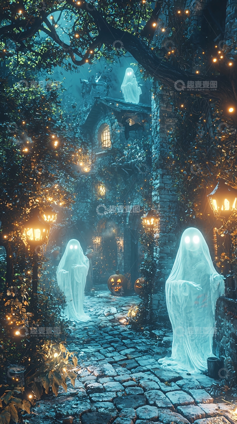 高清大图下载【趣麦麦图】幽灵城堡夜景