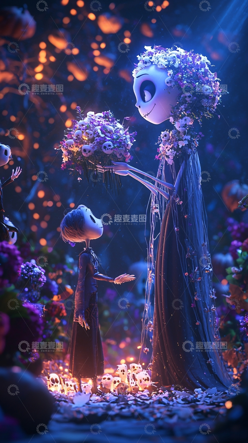 高清大图下载【趣麦麦图】《夜之精灵与骷髅花园》