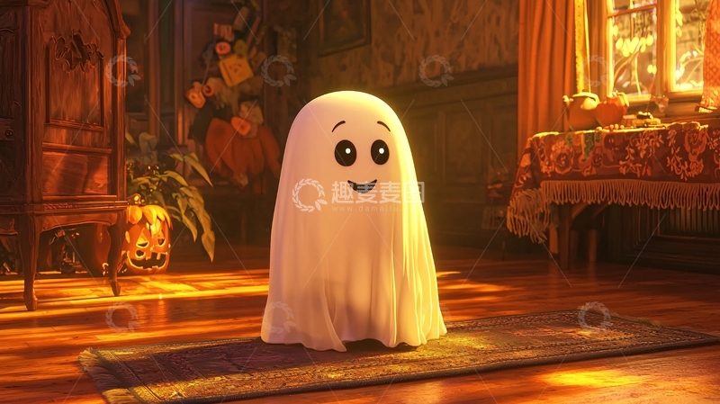 高清大图下载【趣麦麦图】温馨万圣节鬼魂家居场景