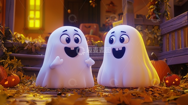 高清大图下载【趣麦麦图】万圣节鬼魂卡通人物