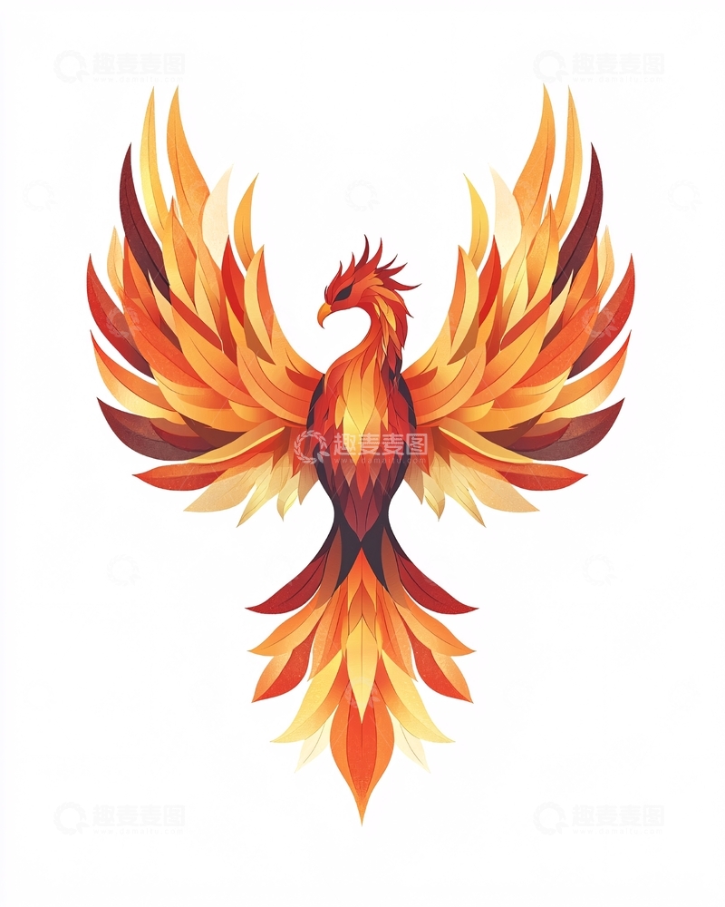 高清大图下载【趣麦麦图】火焰与凤凰图案