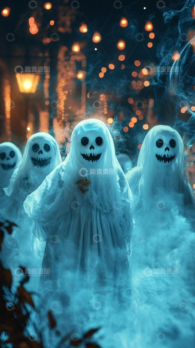 高清大图下载【趣麦麦图】万圣节鬼魂主题背景图