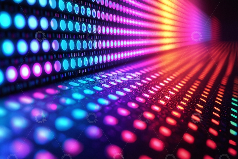 高清大图下载【趣麦麦图】彩色像素光效背景