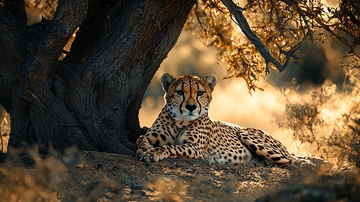 树下休息的猎豹