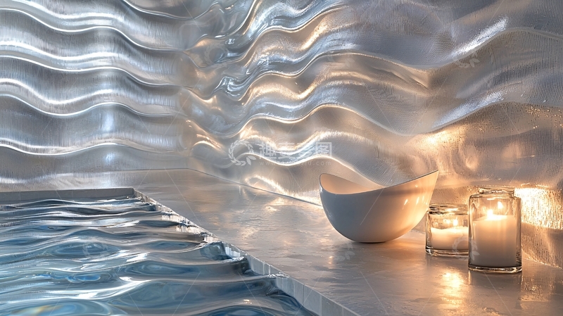 高清大图下载【趣麦麦图】玻璃质感水波背景