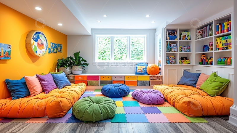 高清大图下载【趣麦麦图】别墅儿童娱乐区与阅读角设计