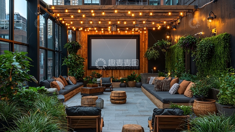 高清大图下载【趣麦麦图】露台样板间与开放式户外影院设计