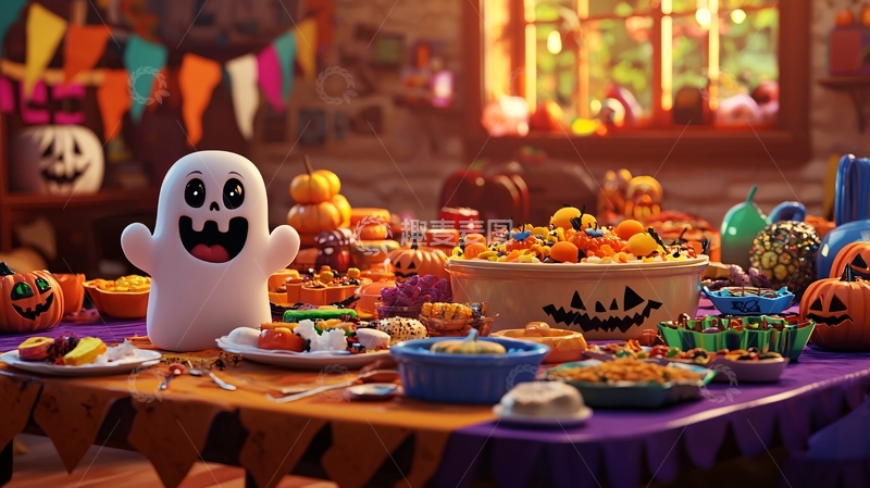 高清大图下载【趣麦麦图】万圣节主题餐桌布置