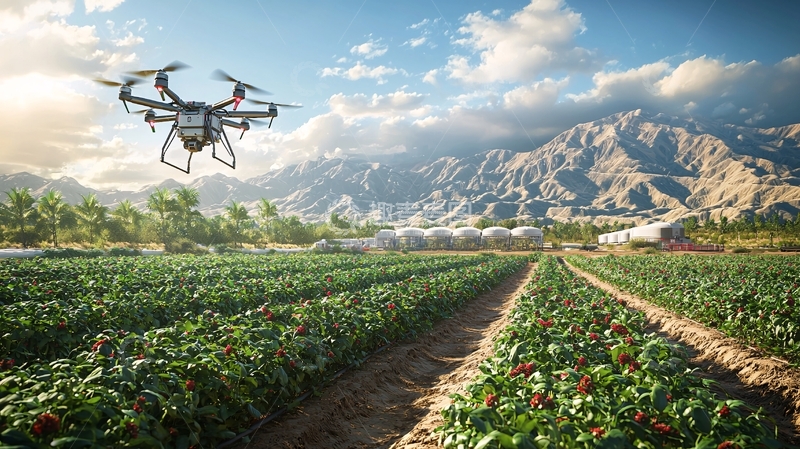 高清大图下载【趣麦麦图】未来感的智能农业与无人机