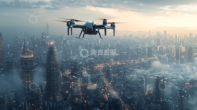 高清大图下载【趣麦麦图】无人机与物流配送