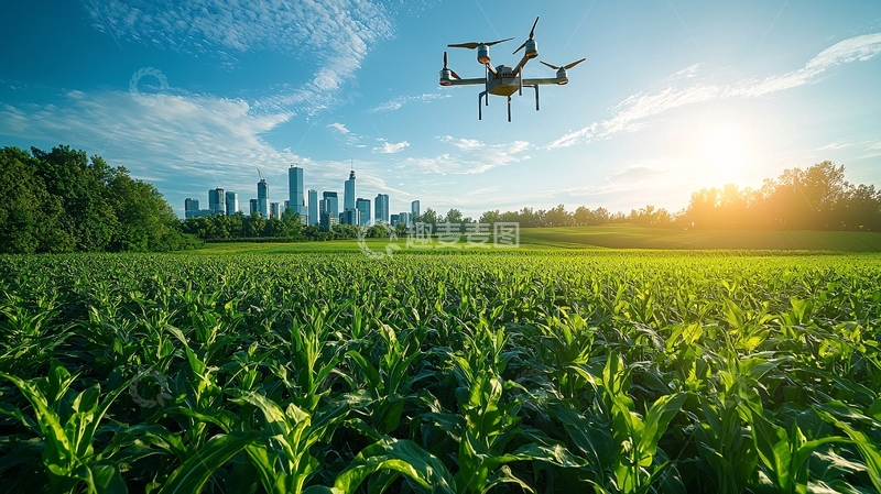 高清大图下载【趣麦麦图】未来感的智能农业与无人机