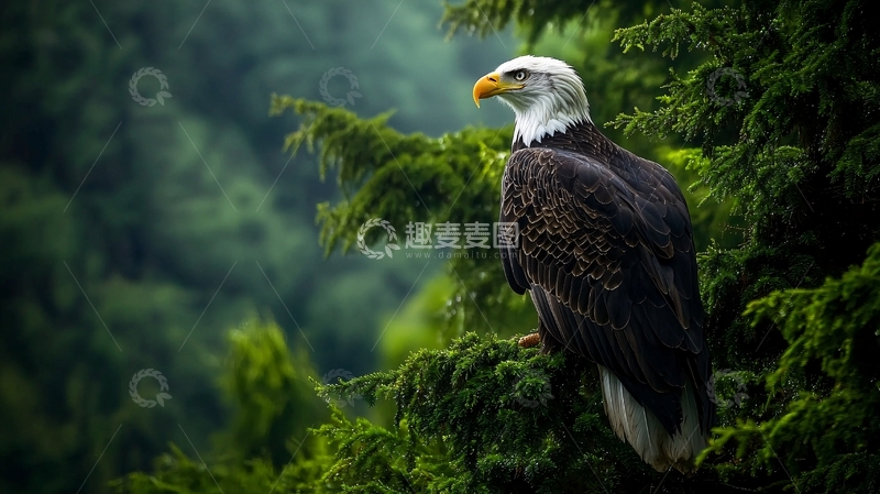 高清大图下载【趣麦麦图】温柔的白头海雕