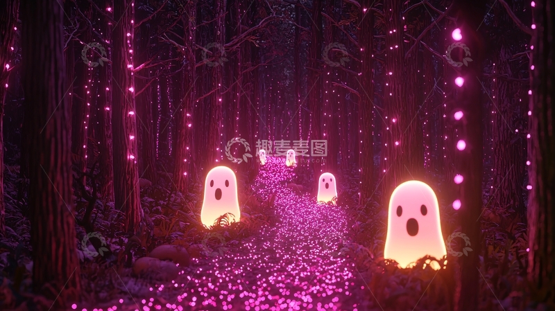 高清大图下载【趣麦麦图】幽灵森林夜景