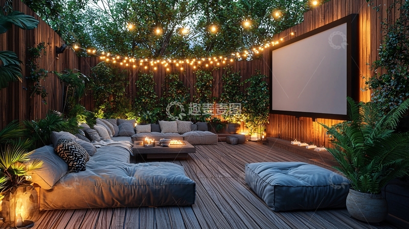 高清大图下载【趣麦麦图】露台样板间与户外家庭影院设计