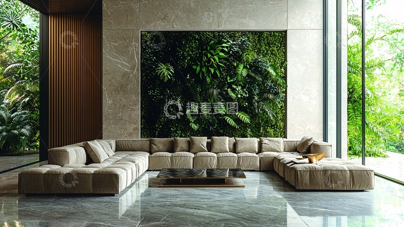 高清大图下载【趣麦麦图】客厅样板间与艺术背景墙设计