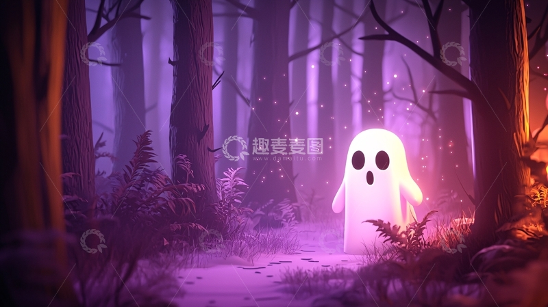 高清大图下载【趣麦麦图】幽灵森林中的神秘光芒