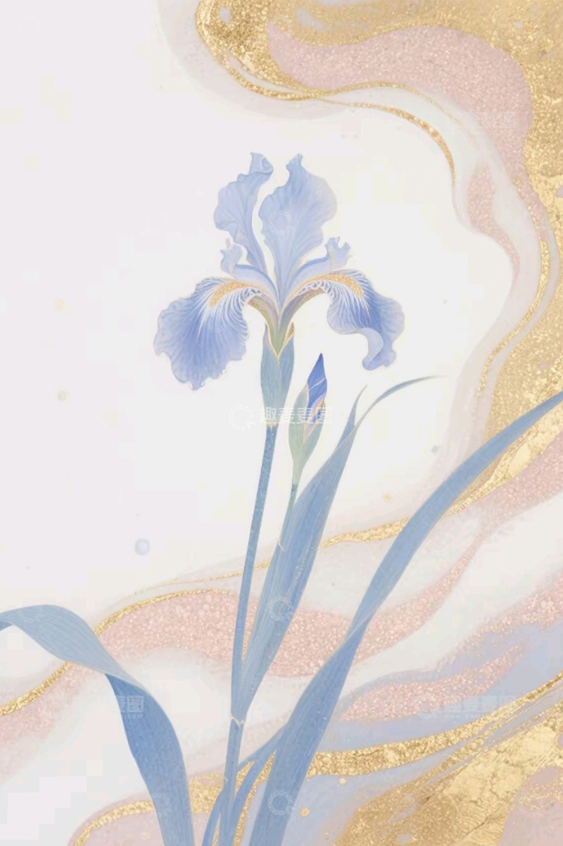 古风鸢尾花背景图