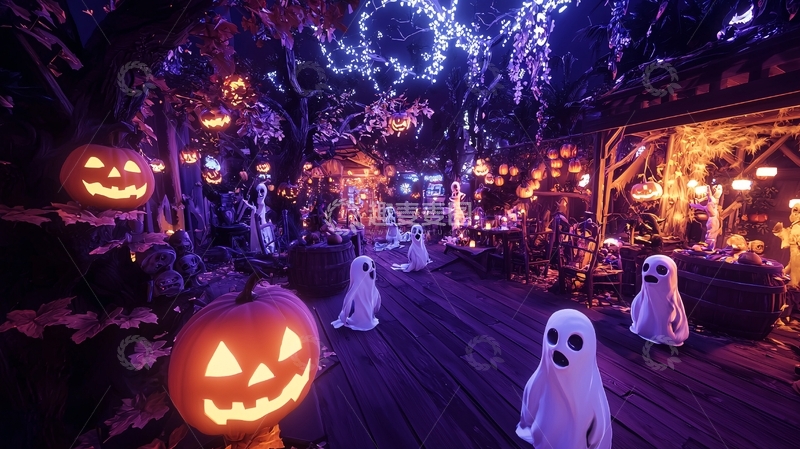 高清大图下载【趣麦麦图】万圣节主题鬼屋场景
