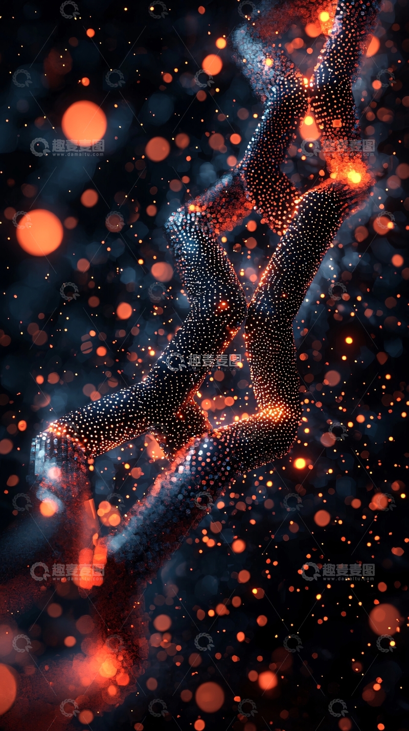 高清大图下载【趣麦麦图】高亮数据链与几何点阵