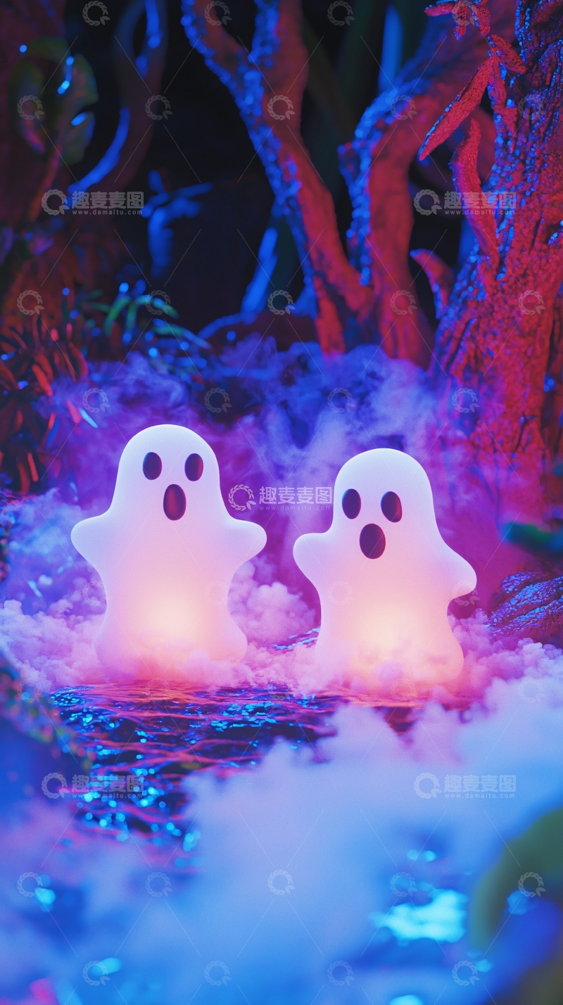 高清大图下载【趣麦麦图】万圣节幽灵主题装饰灯