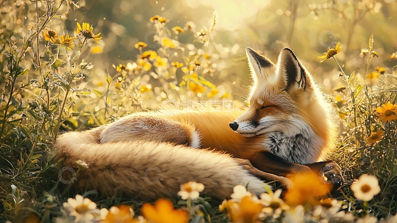 高清大图下载【趣麦麦图】秋日森林中的狐狸