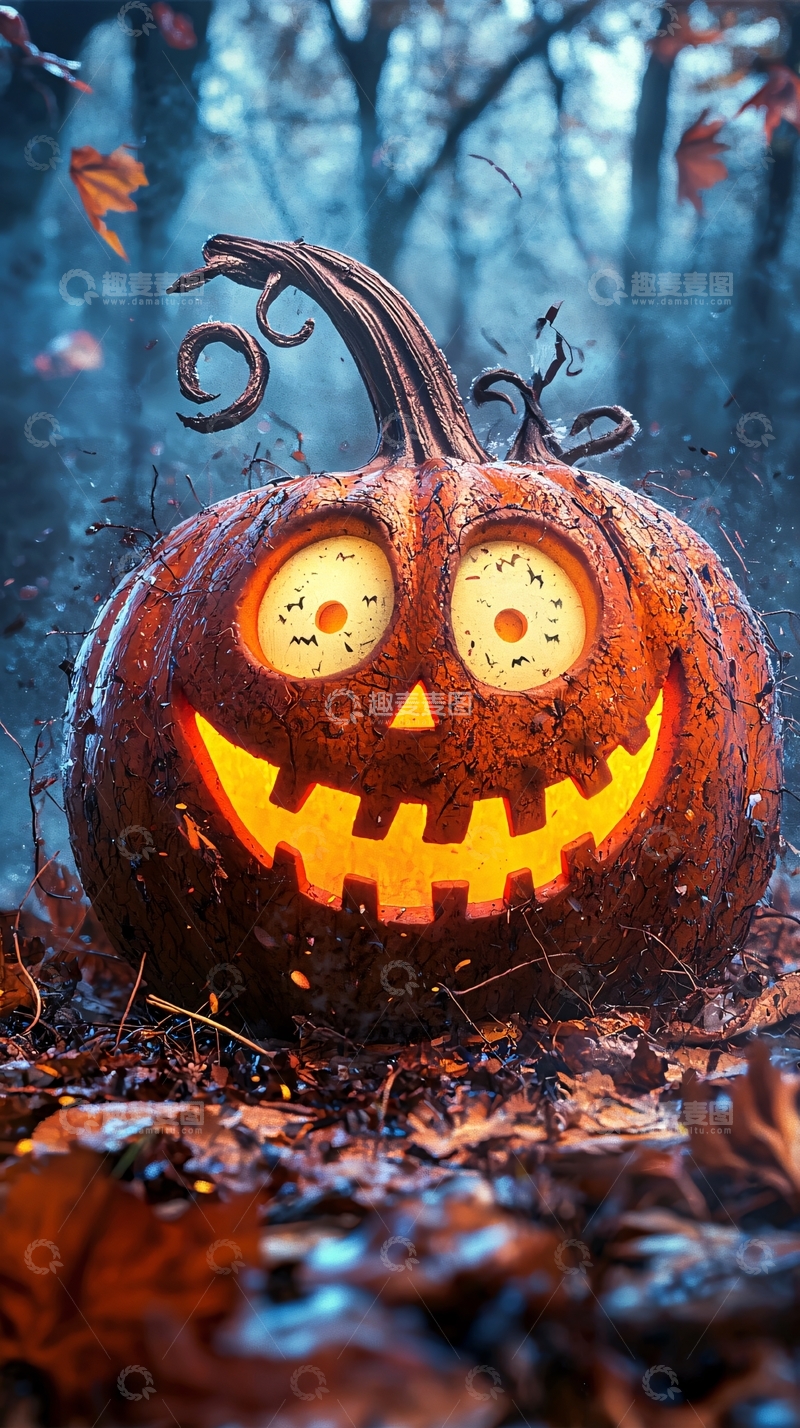 高清大图下载【趣麦麦图】万圣节南瓜灯夜景