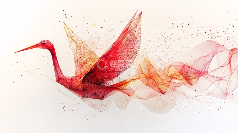 高清大图下载【趣麦麦图】抽象千纸鹤高清图片