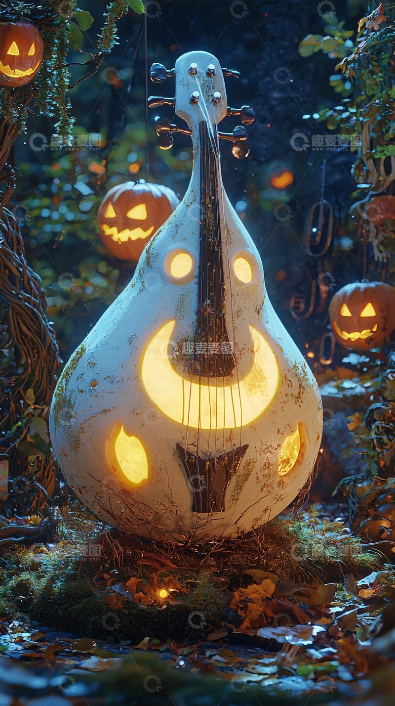 高清大图下载【趣麦麦图】万圣节南瓜乐器