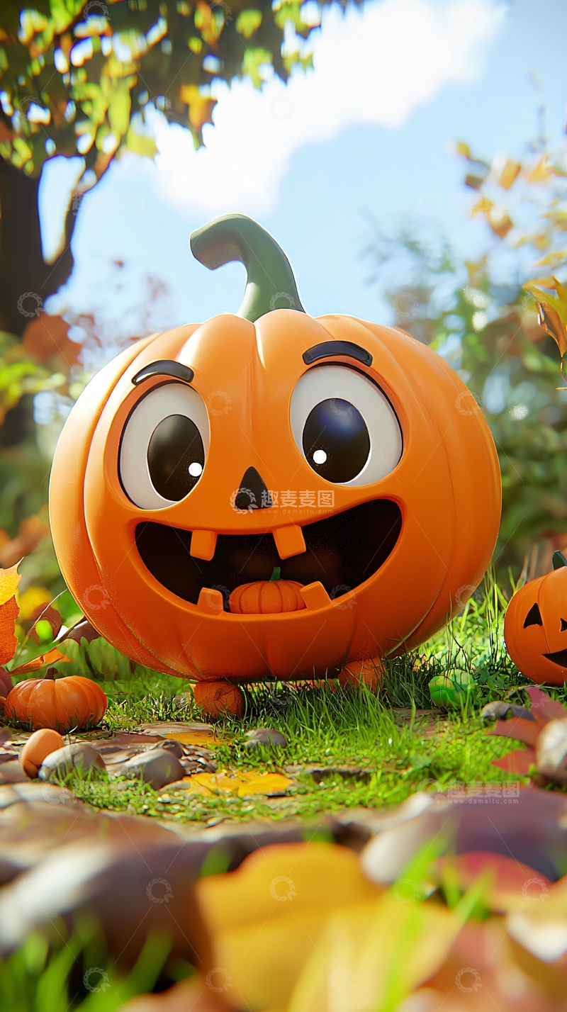 高清大图下载【趣麦麦图】万圣节南瓜灯卡通场景