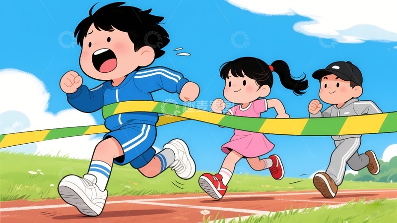 高清大图下载【趣麦麦图】运动会奔跑的学生