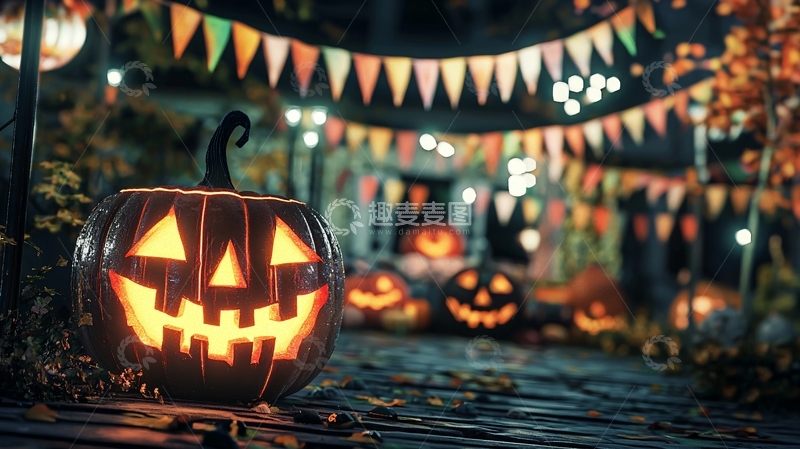 高清大图下载【趣麦麦图】万圣节南瓜灯装饰场景