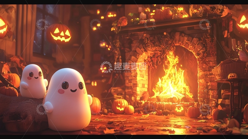 高清大图下载【趣麦麦图】万圣节温馨场景