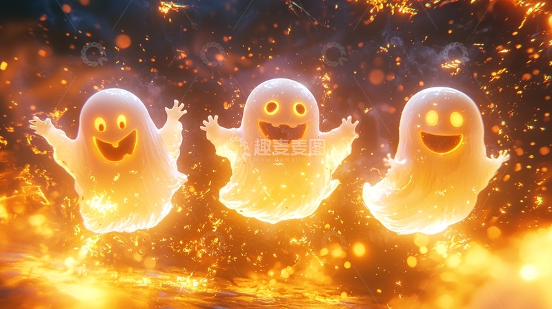 高清大图下载【趣麦麦图】万圣节快乐幽灵