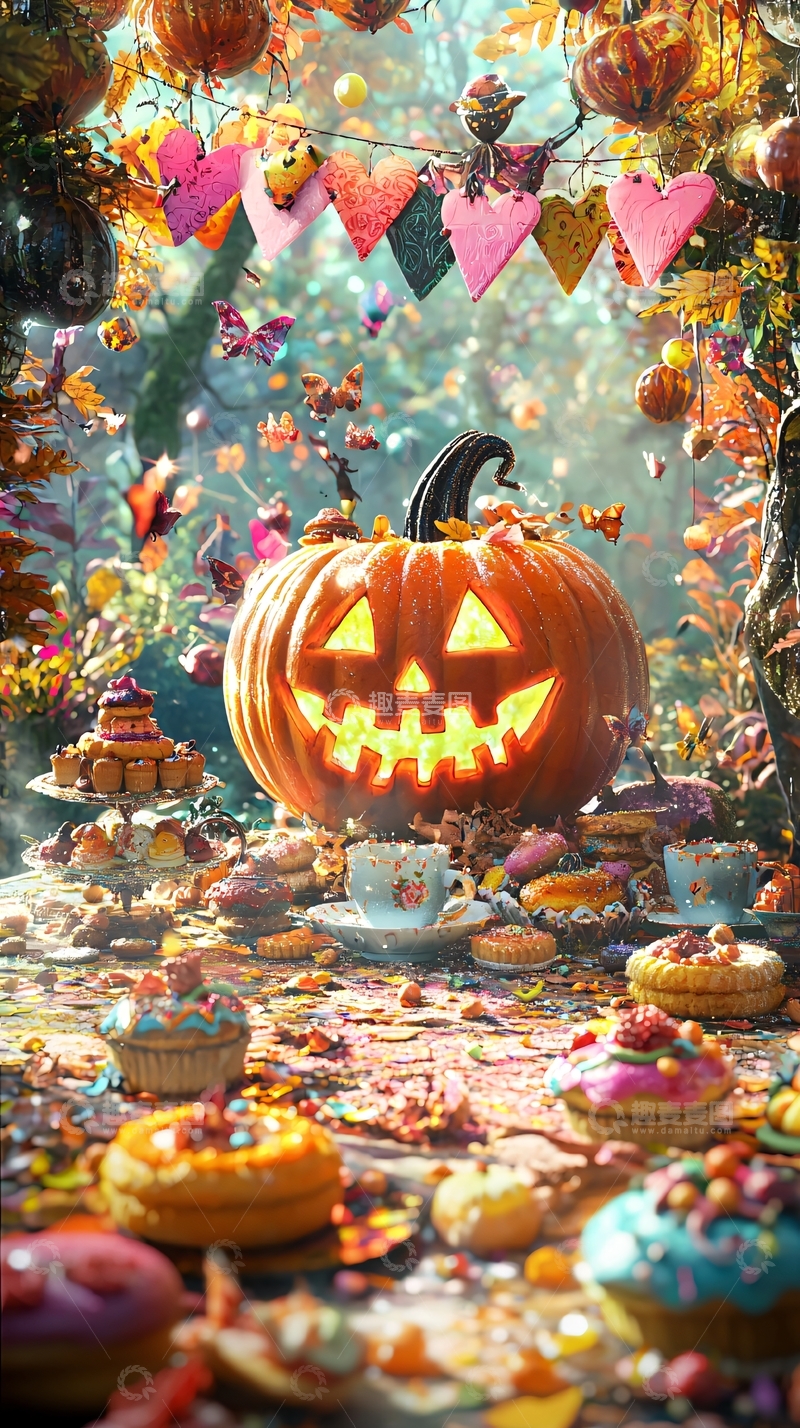高清大图下载【趣麦麦图】万圣节南瓜与糖果盛宴