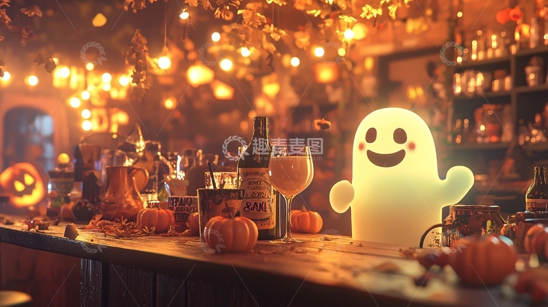 高清大图下载【趣麦麦图】万圣节酒吧装饰场景