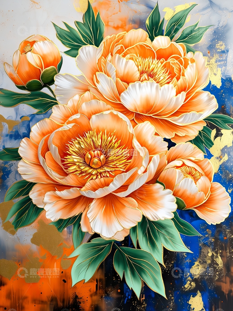 高清大图下载【趣麦麦图】华丽的牡丹装饰画19